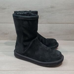Ugg Australia Women 1889 Classic Side Zip Leather Sheepskin Boots shoes sz 7